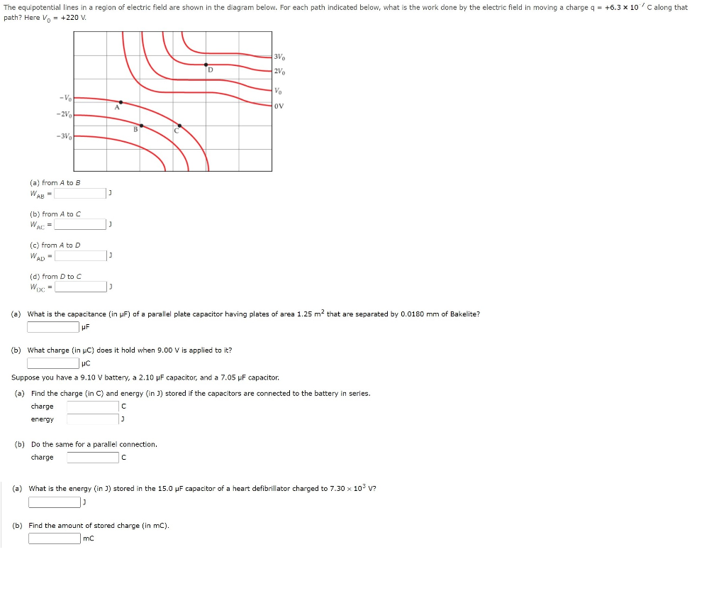 Solved The equipotential lines in a region of electric field | Chegg.com