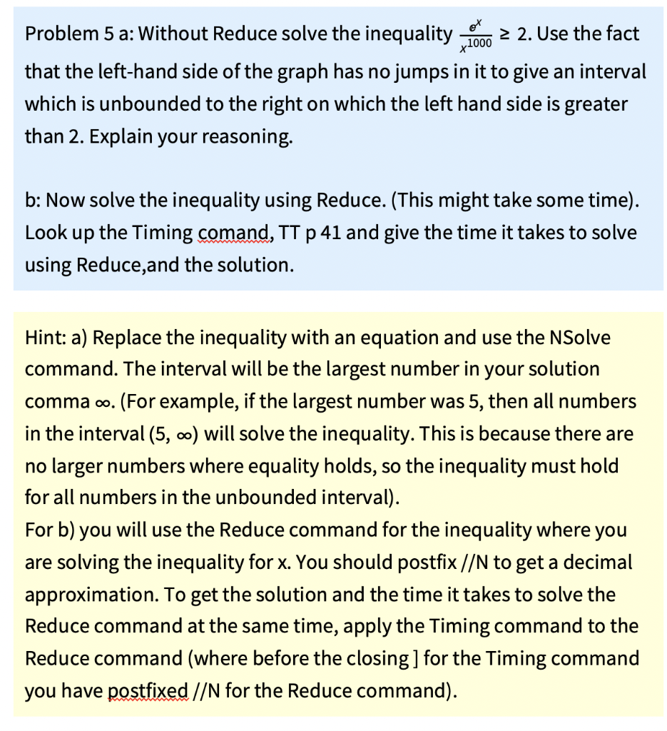 Problem 5 A: Without Reduce Solve The Inequality | Chegg.com