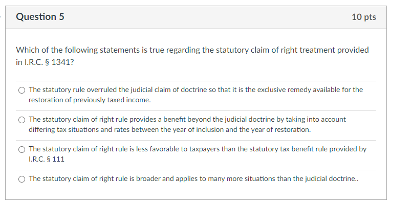 Solved Which of the following statements is true regarding | Chegg.com