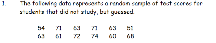 Solved 1. The following data represents a random sample of | Chegg.com
