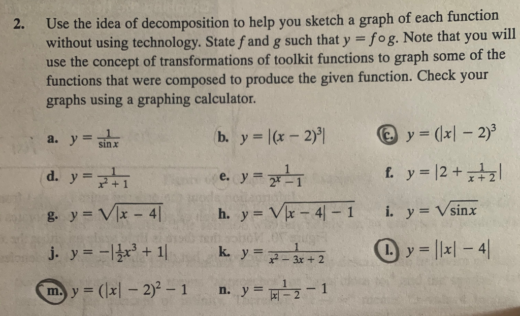 2 Use The Idea Of Decomposition To Help You Sketch A Chegg Com