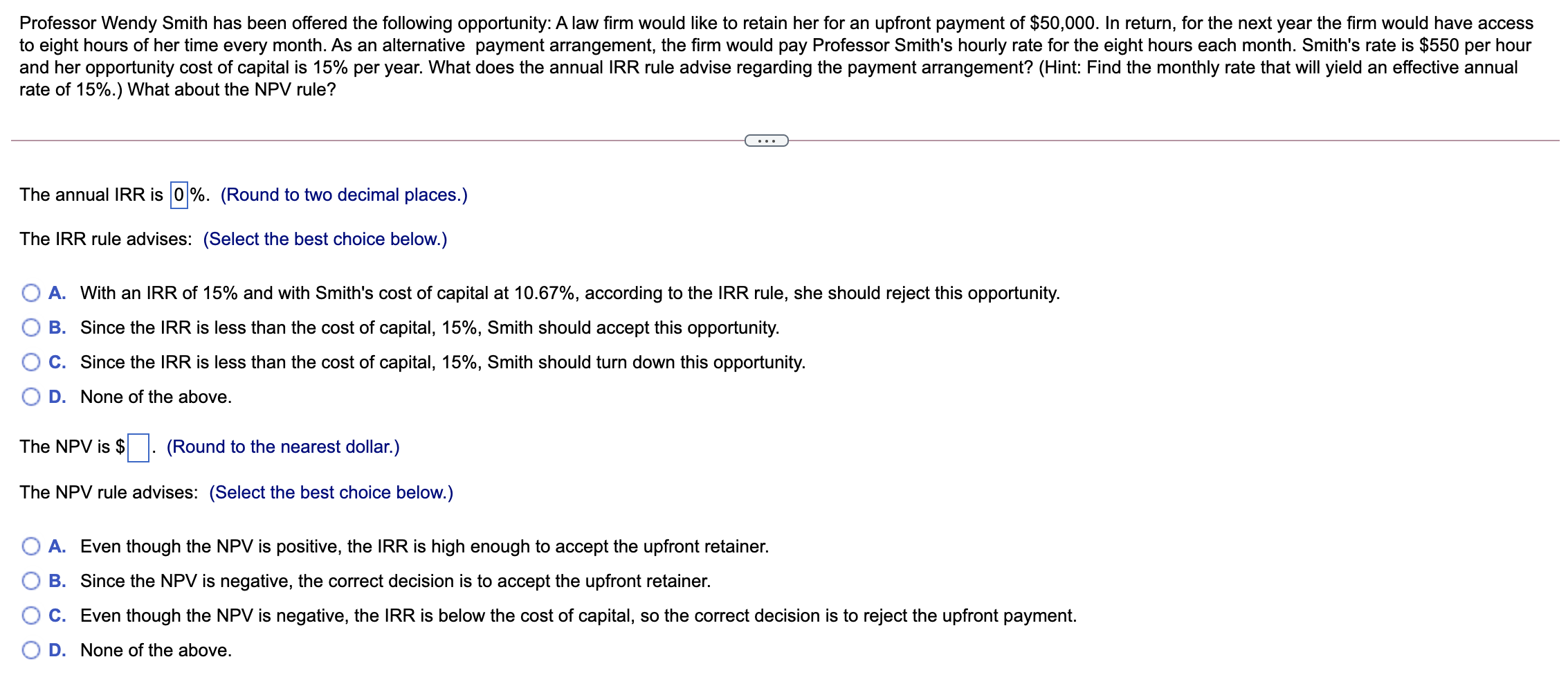 solved-professor-wendy-smith-has-been-offered-the-following-chegg