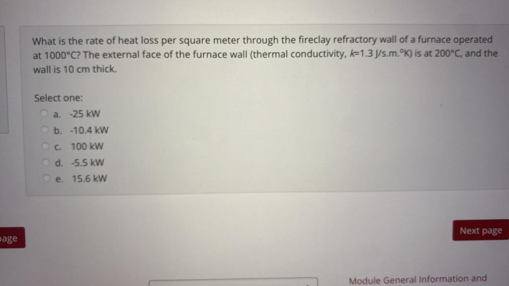 Solved What is the rate of heat loss per square meter | Chegg.com
