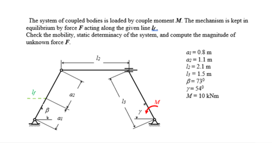 Solved The system of coupled bodies is loaded by couple | Chegg.com