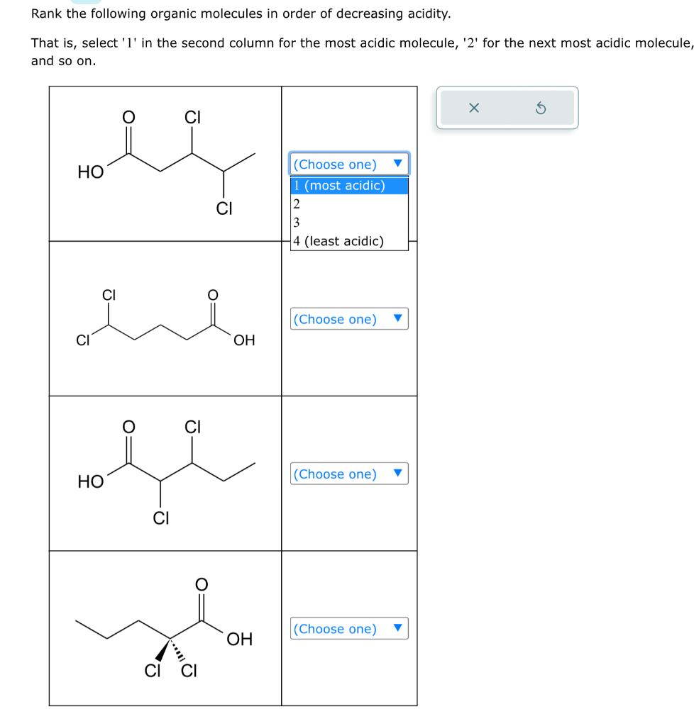 Rank The Following Organic Molecules In Order Of 6238