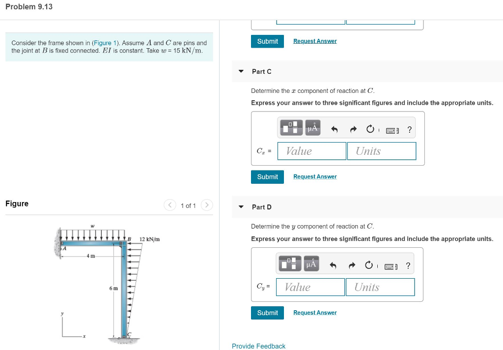 Solved Problem 9.13 Consider the frame shown in (Figure 1). | Chegg.com