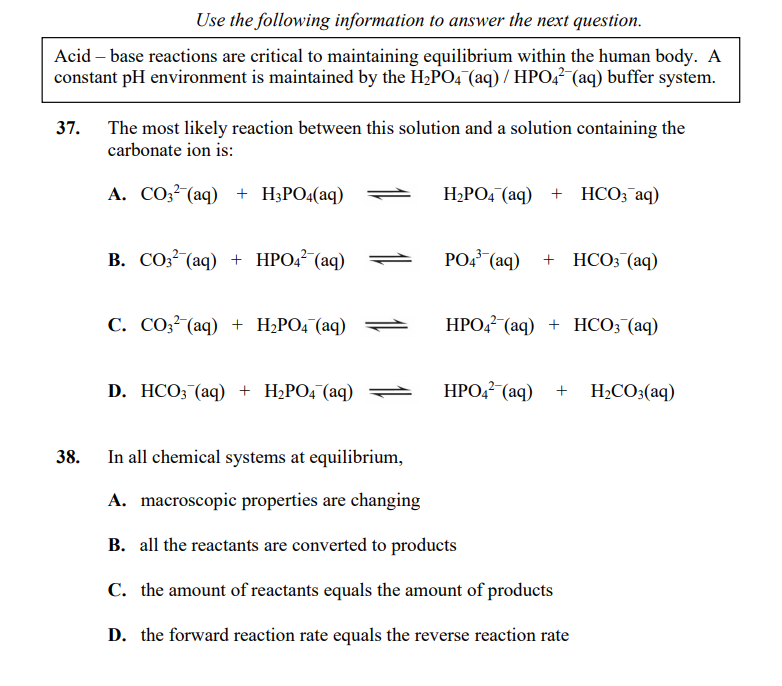 Solved Use the following information to answer the next | Chegg.com