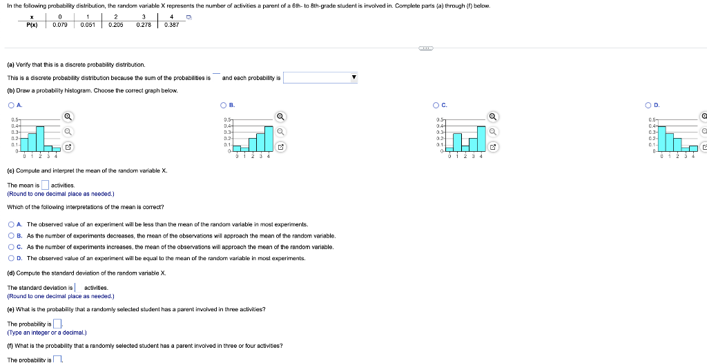 Solved In the following probability distribution, the random | Chegg.com