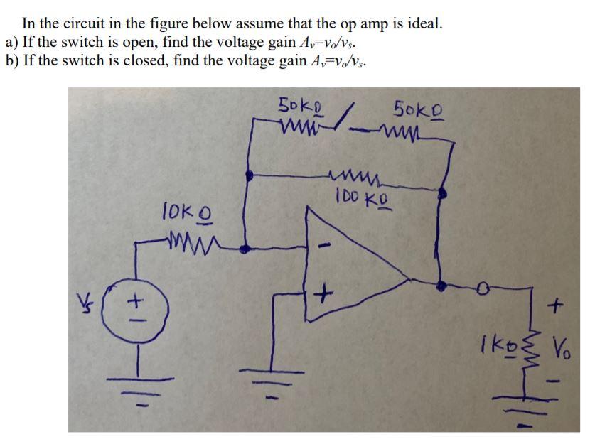 Solved In The Circuit In The Figure Below Assume That The Op | Chegg.com