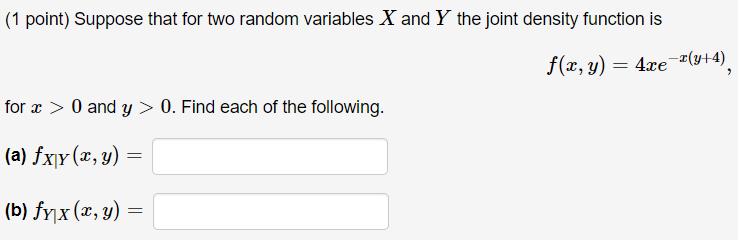 Solved 1 Point Suppose That For Two Random Variables X 7121