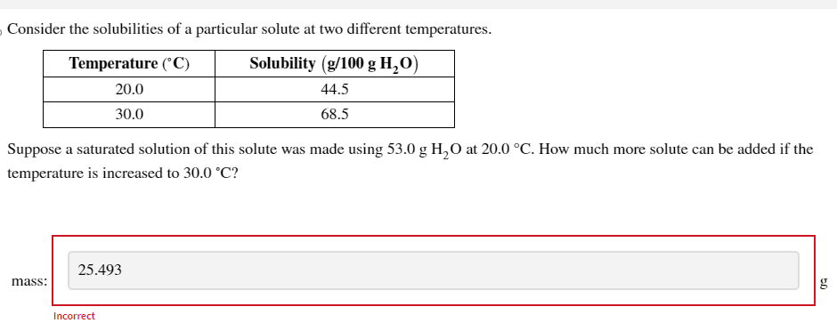 Solved Consider the solubilities of a particular solute at | Chegg.com