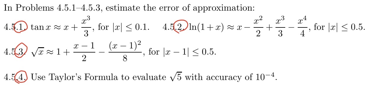 and estimate the error of approximation in using | Chegg.com