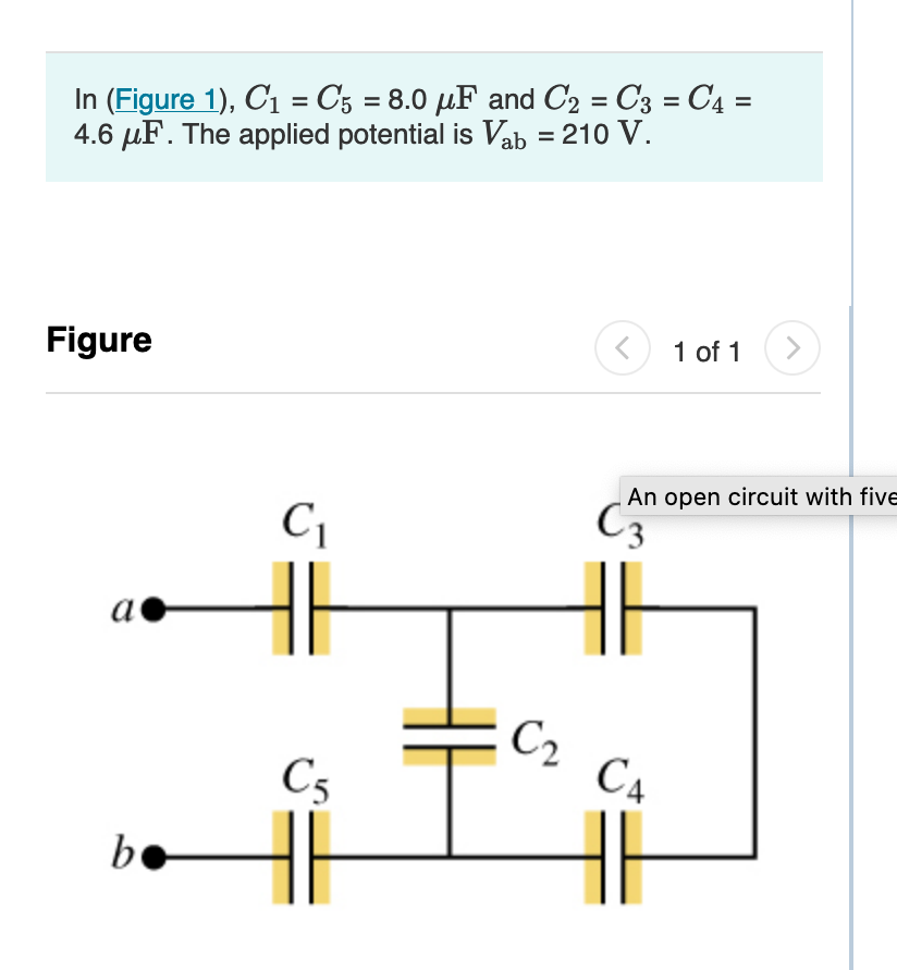 Solved In (Figure 1), C1=C5=8.0μF And C2=C3=C4= 4.6 μF. The | Chegg.com