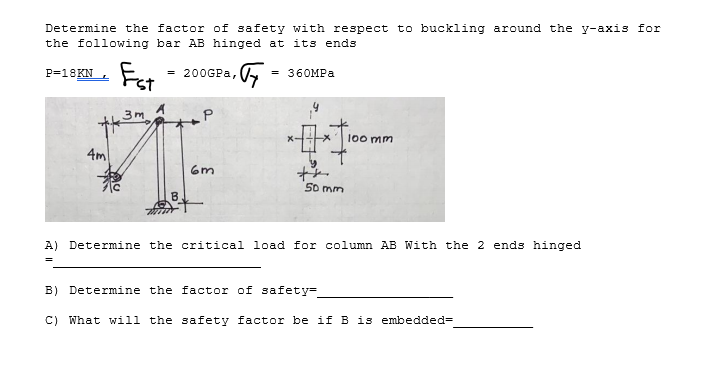 Solved Determine the factor of safety with respect to | Chegg.com