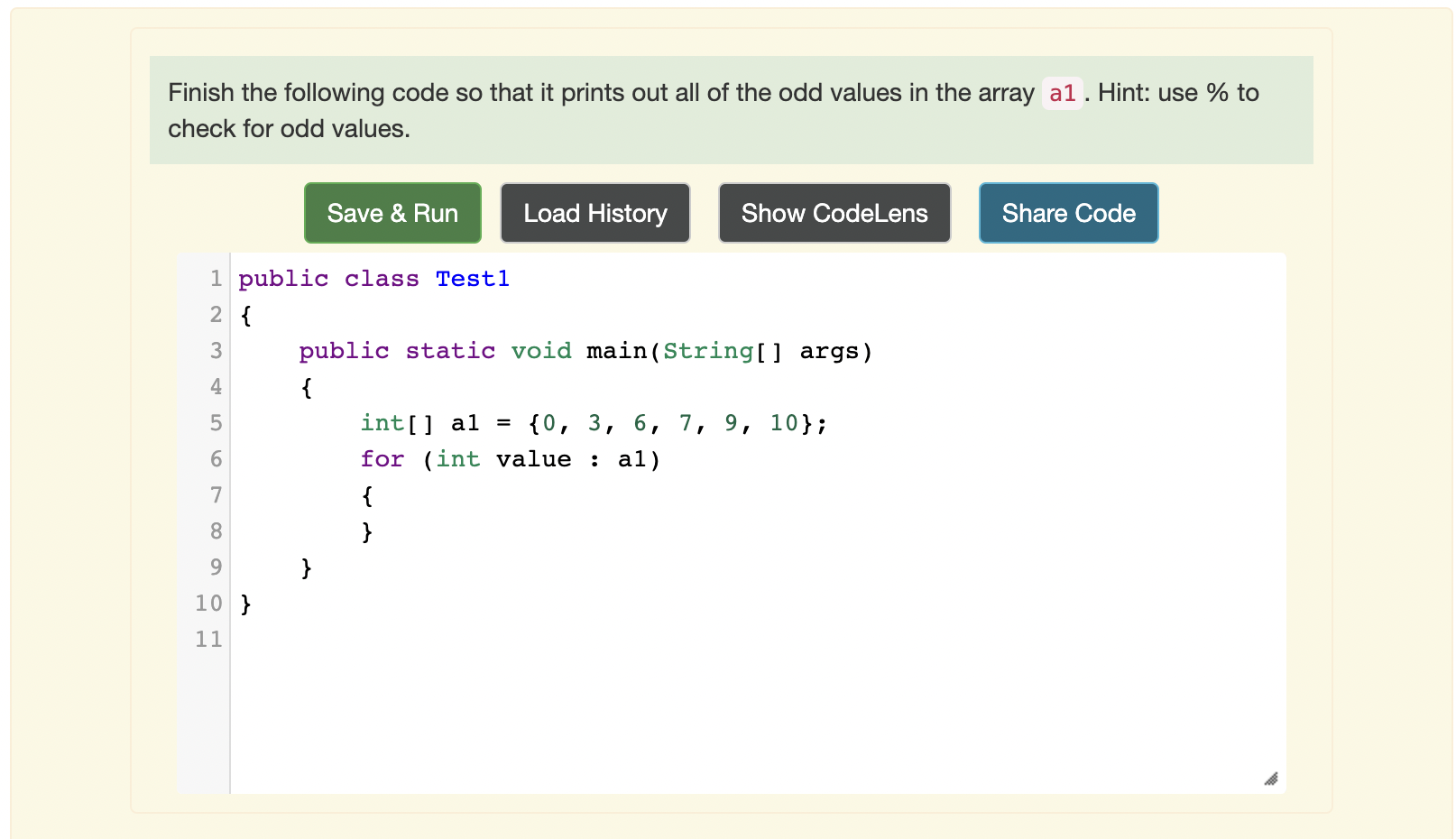 Solved Finish the following code so that it prints out all | Chegg.com