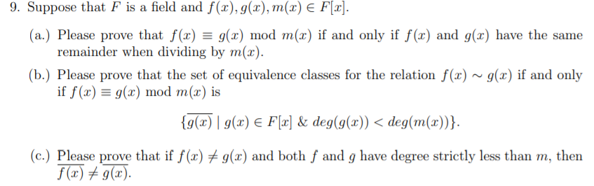 Solved 9 Suppose That F Is A Field And F X 9 2 M 2 Chegg Com