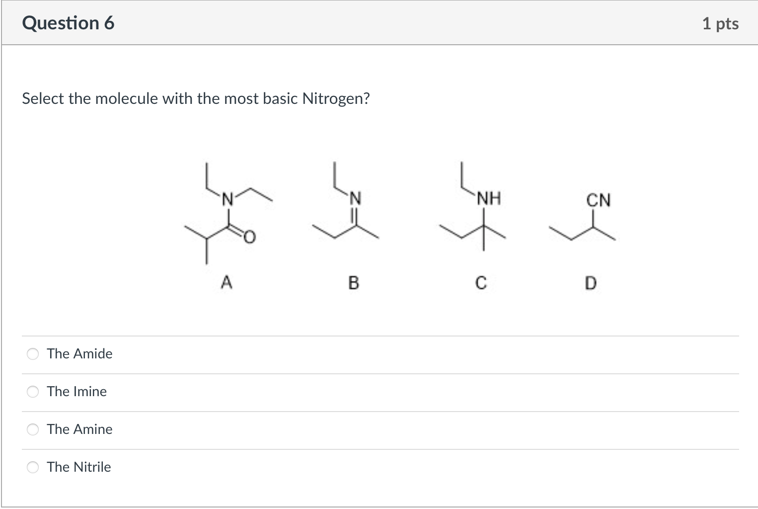 Solved Question 6 1 pts Select the molecule with the most | Chegg.com