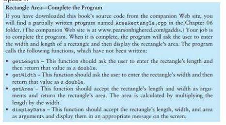 Solved Rectangle Area-Complete the Program If you have | Chegg.com