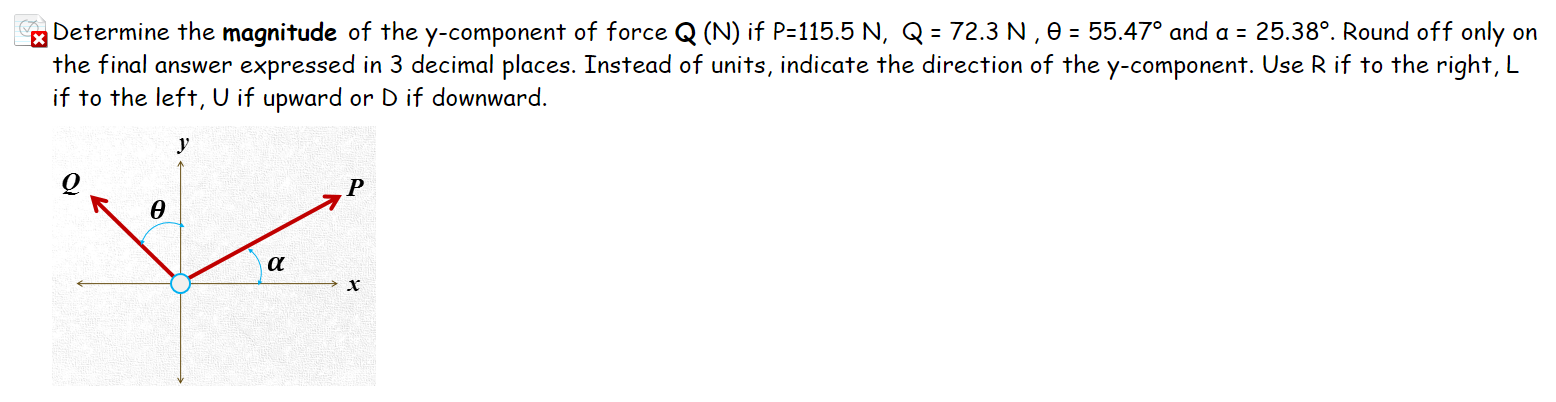 Solved Determine The Magnitude Of The Y Component Of Forc Chegg Com