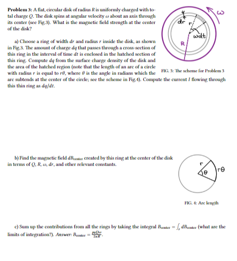 Solved Problem 3: A Flat, Circular Disk Of Radius R Is | Chegg.com