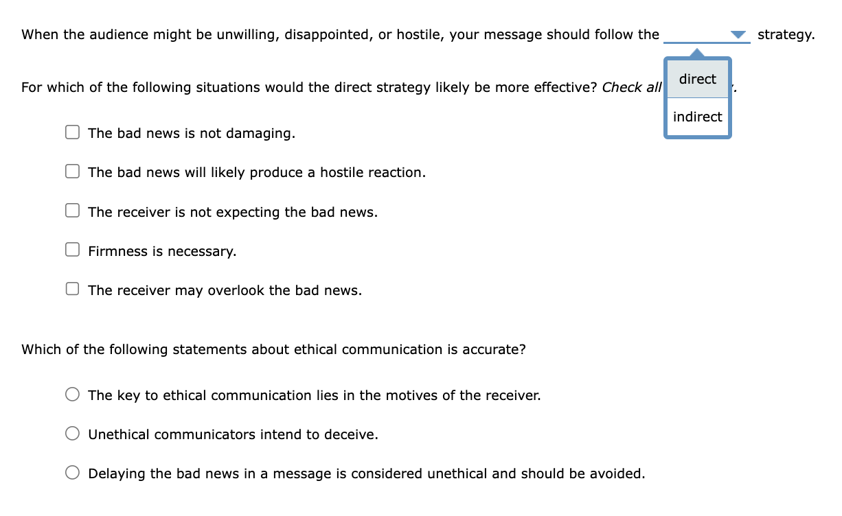 Solved When the audience might be unwilling, disappointed, | Chegg.com