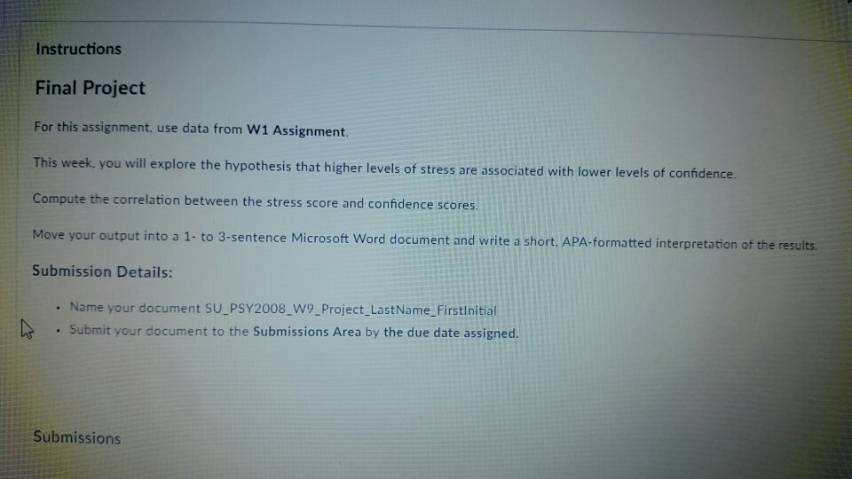 Solved Instructions Final Project For this assignment, use | Chegg.com