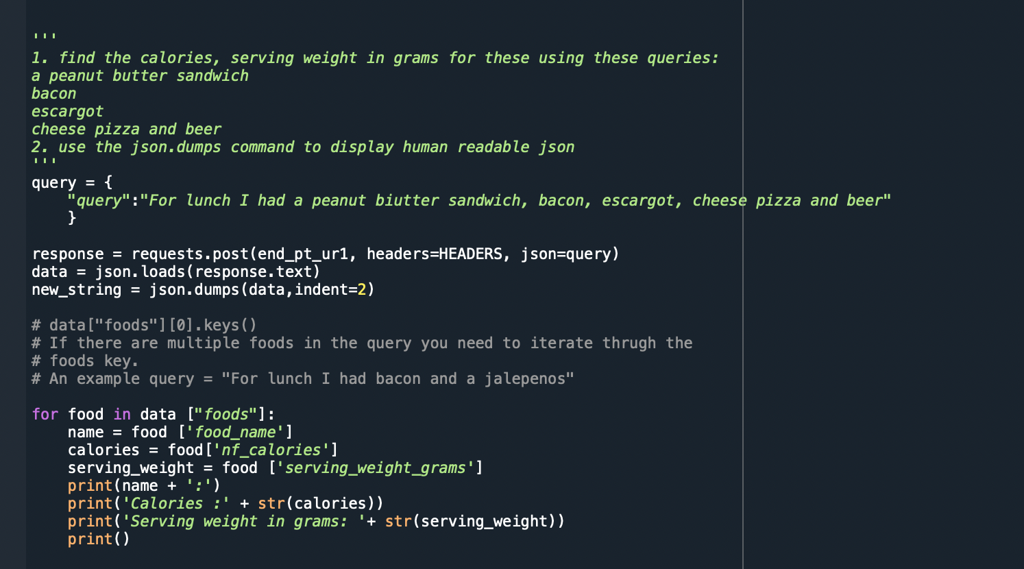 Solved Please help me with question 2! 2. Use the json.dumps | Chegg.com