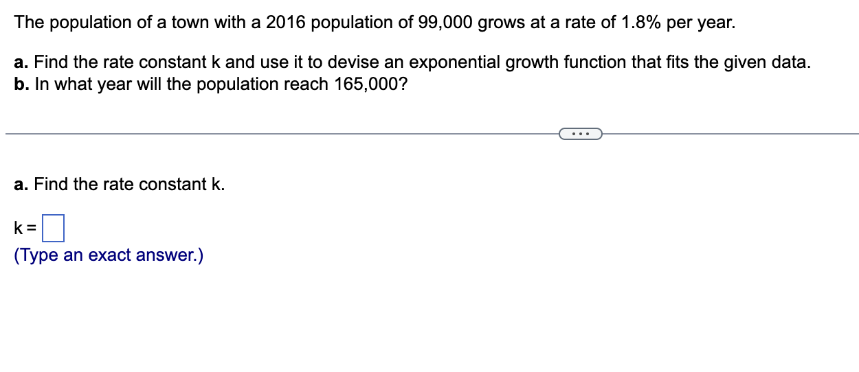 Solved The population of a town with a 2016 population of