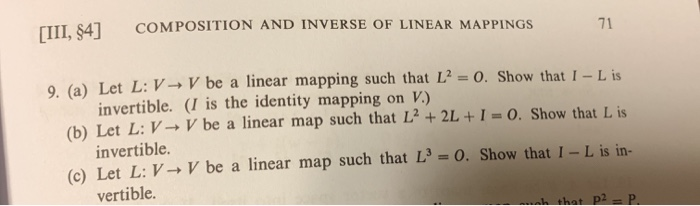 Solved [111,54] COMPOSITION AND INVERSE OF LINEAR MAPPINGS | Chegg.com