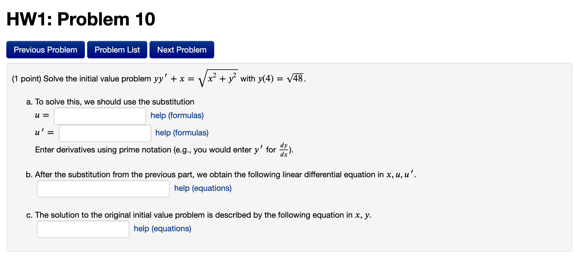 Solved HW1: Problem 11 Previous Problem Problem List Next | Chegg.com