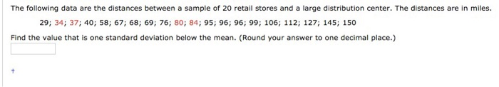 Solved The following data are the distances between a sample | Chegg.com