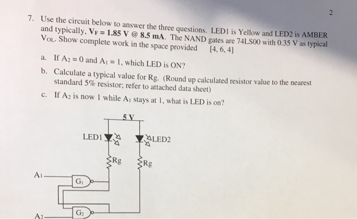 Solved 7. Use the circuit below to answer the three | Chegg.com