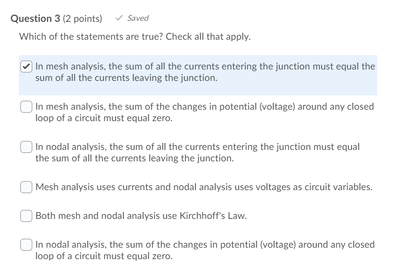 Solved Question 3 (2 points) Saved Which of the statements | Chegg.com