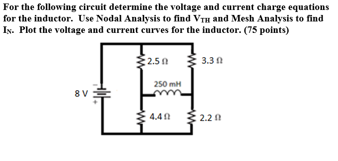 Solved For the following circuit determine the voltage and | Chegg.com