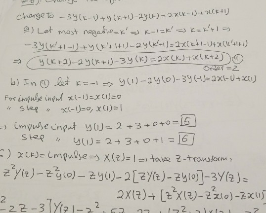 Solved For This Z Transform Problem Given Y 0 1 Y 1 1 Chegg Com