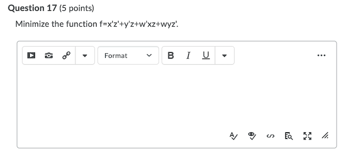 Solved Question 17 (5 points) Minimize the function | Chegg.com