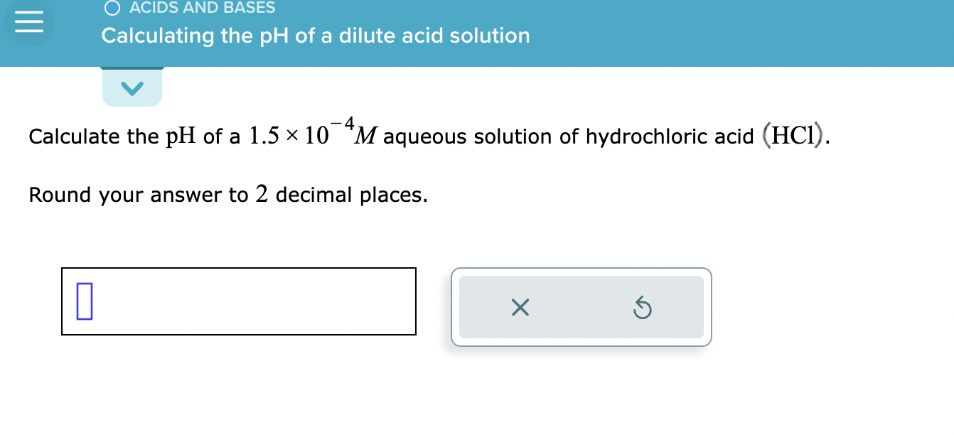 calculate the ph of a solution of 5.0 10 4 m hcl