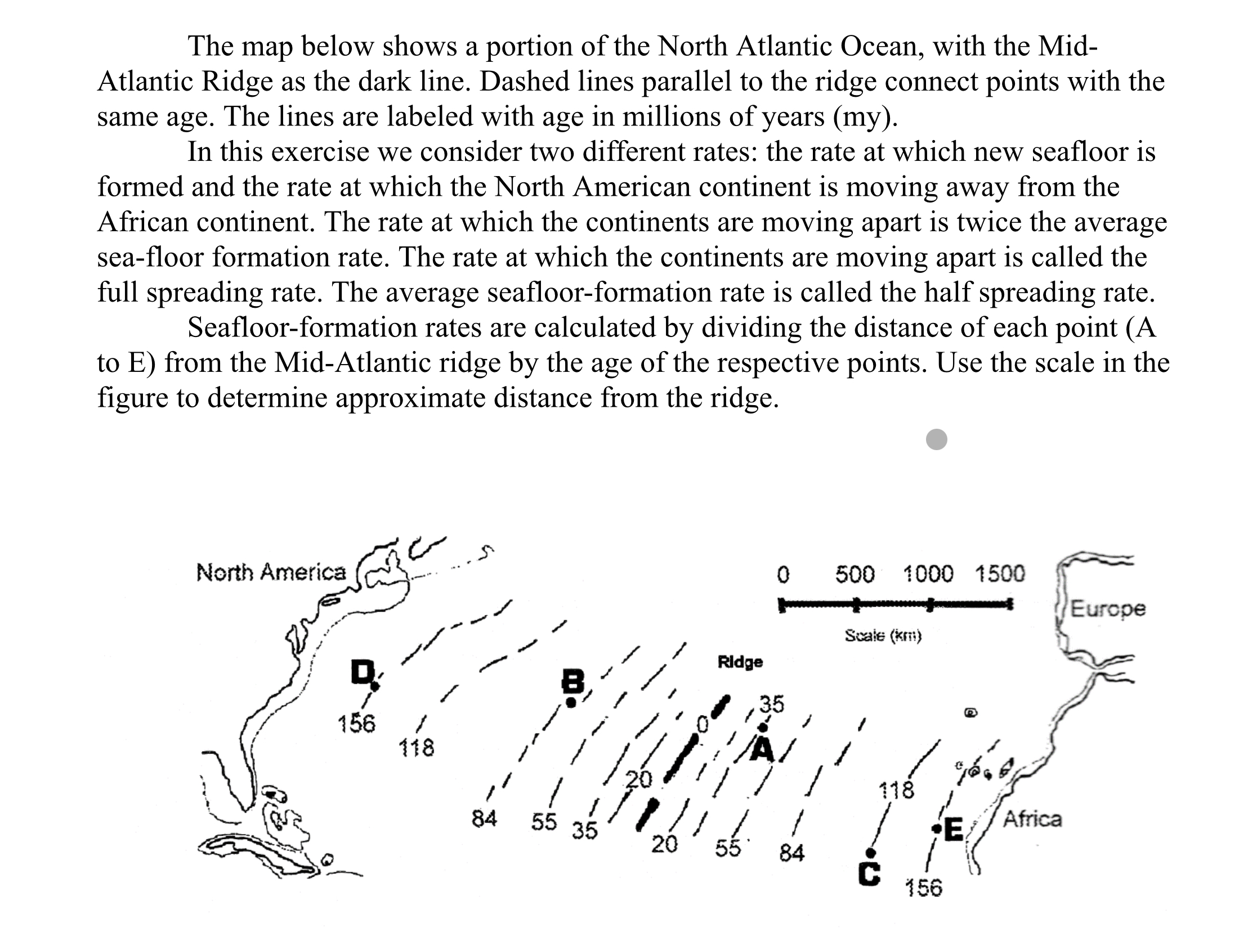 Solved The map below shows a portion of the North Atlantic | Chegg.com