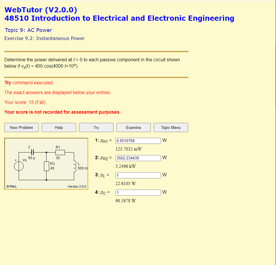 Solved WebTutor (V2.0.0) 48510 Introduction to Electrical | Chegg.com
