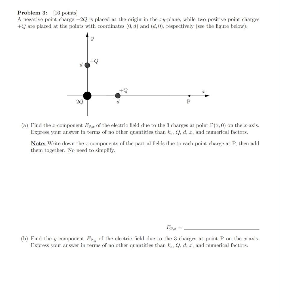 Solved A negative point charge −2Q is placed at the origin | Chegg.com