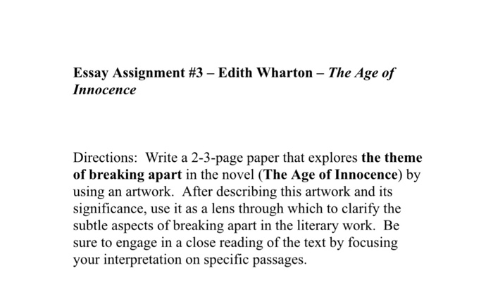 the age of innocence essay questions