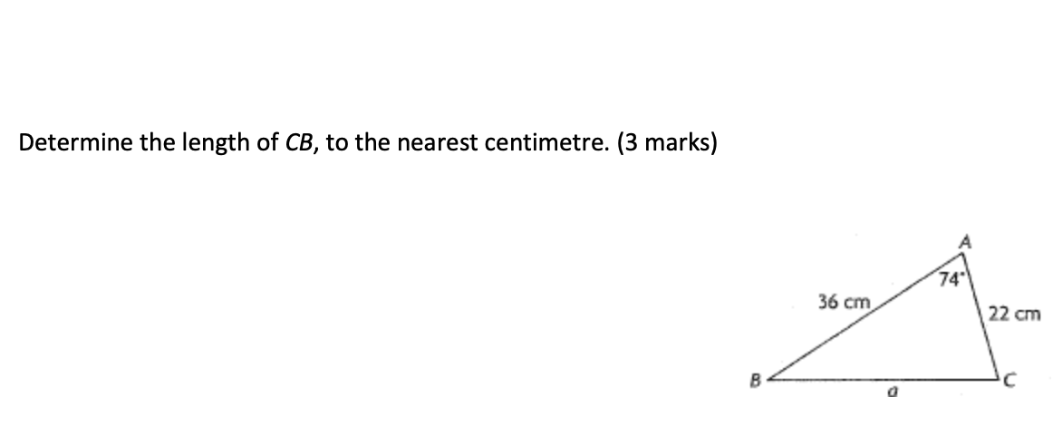 Solved Determine the length of CB, to the nearest | Chegg.com