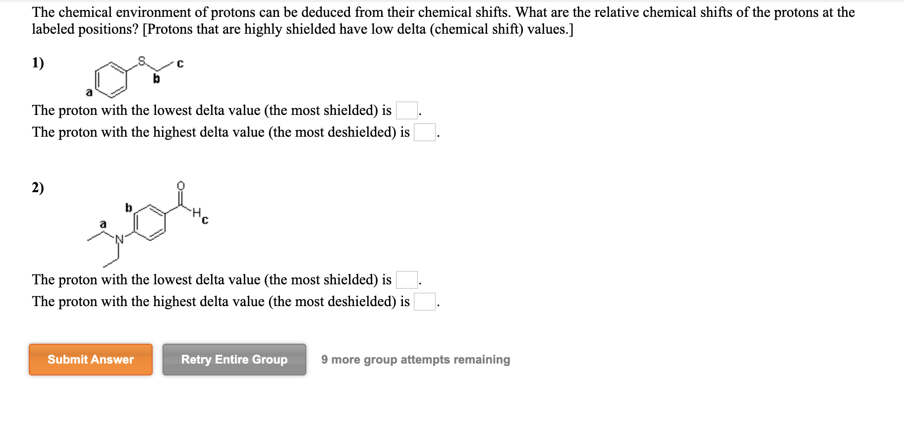 Solved The chemical environment of protons can be deduced