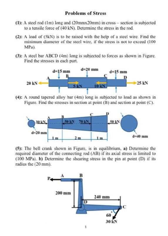 12 EXAMPLE Stress a cross-section a solid in equilibrium Example: A 20 Kg  load is suspended by a wire of cross section 0.4 mm2. What is the stress  produced in N/m² ?