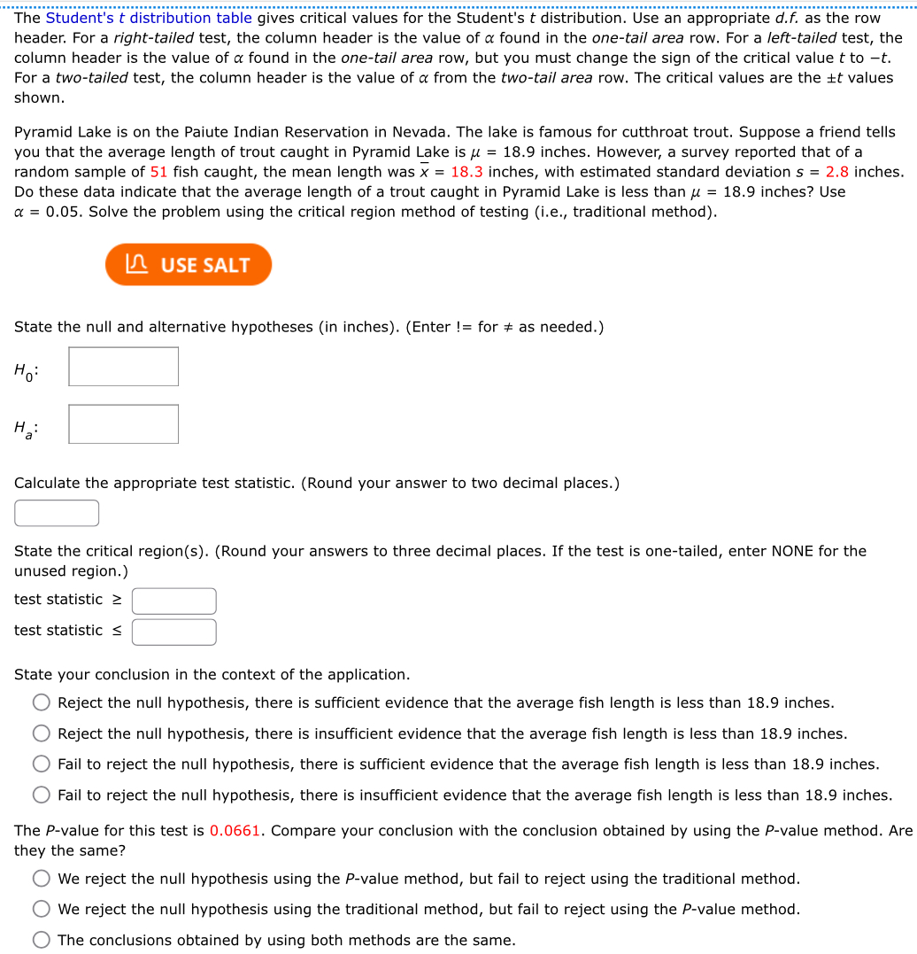 Solved The Student's t distribution table gives critical | Chegg.com