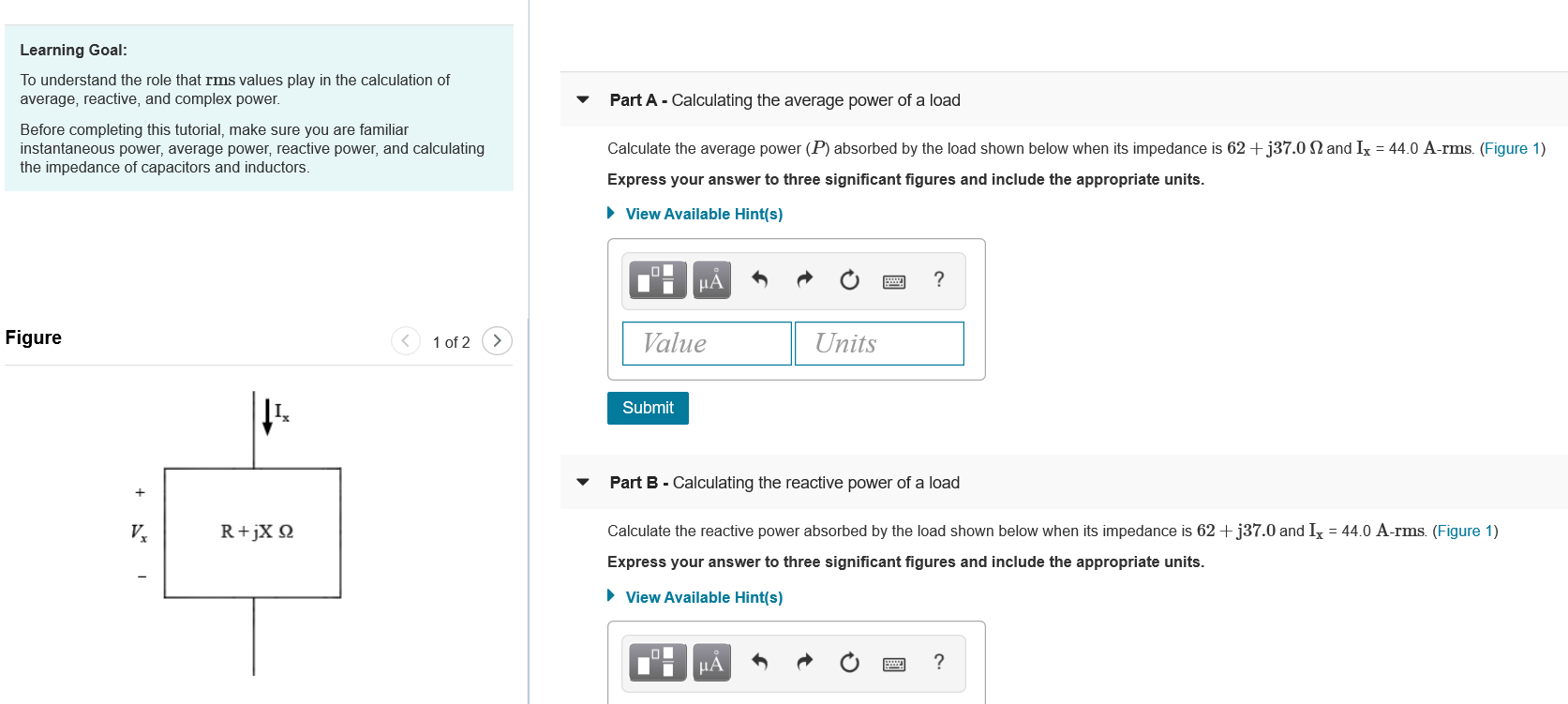 Reca Rms Worksheet Solved Learning Goal: To understand the role that rms values | Chegg.com