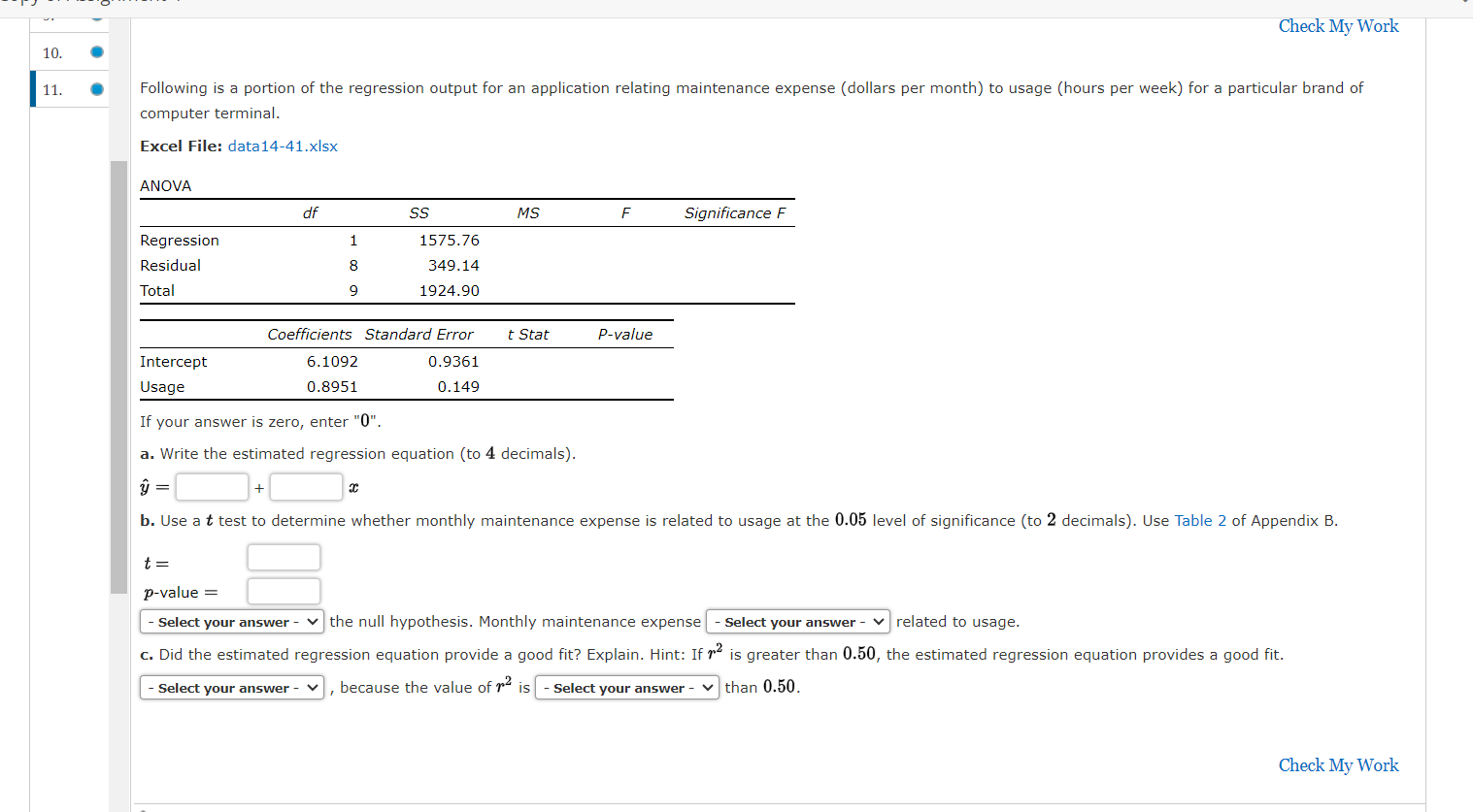 Solved Following is a portion of the regression output for | Chegg.com