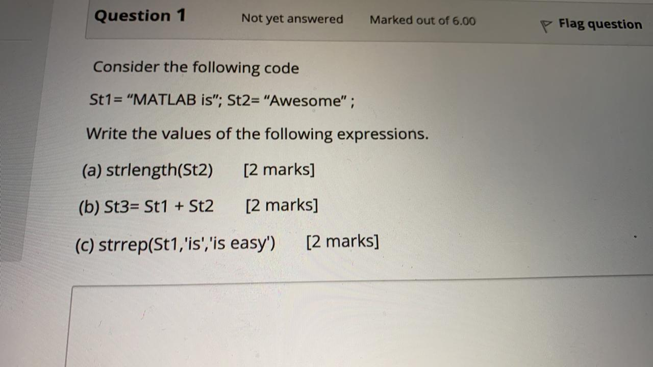 Solved Question 1 Not yet answered Marked out of 6.00 P Flag | Chegg.com