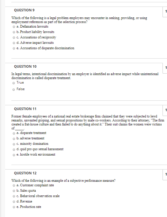 Solved QUESTION 9 1 Which of the following is a legal | Chegg.com