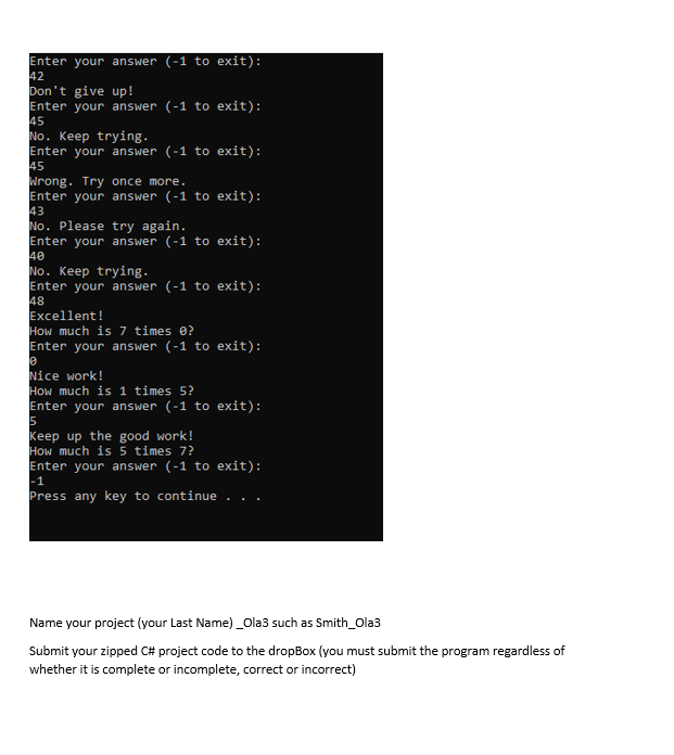 Solved B037 Introduction to C\# Programming Language OLA3 | Chegg.com